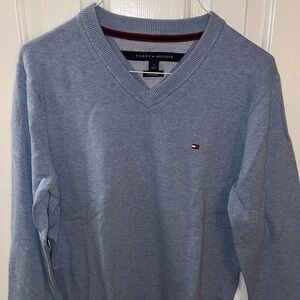 Tommy Hilfiger Men's Light Blue V-Neck Sweater